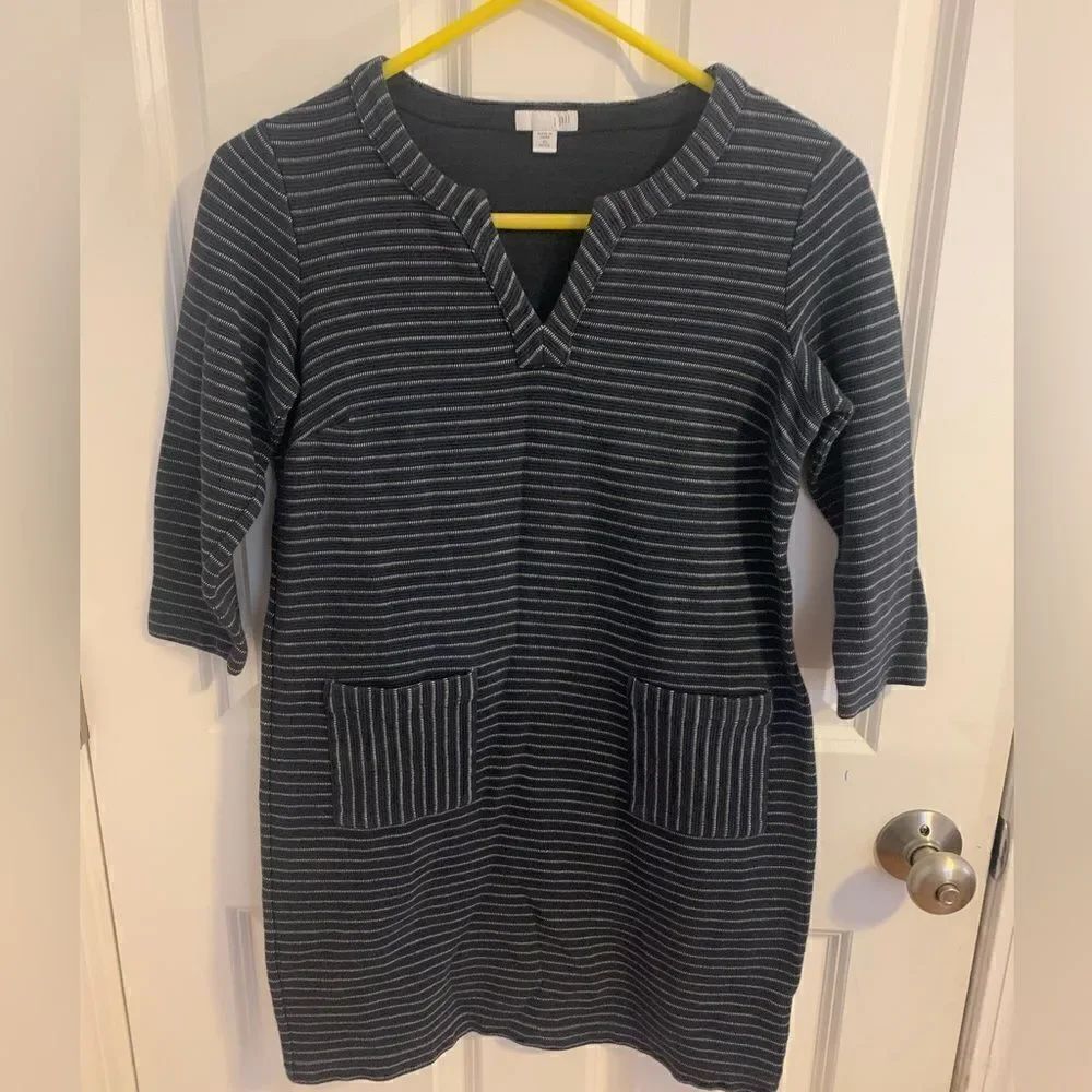 J.Jill XS pin stripe dress navy blue